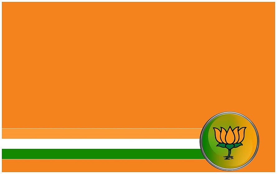 Bharatiya Janata Party Lotus Emblem on Orange White and Green Tricolor Background HD wallpaper