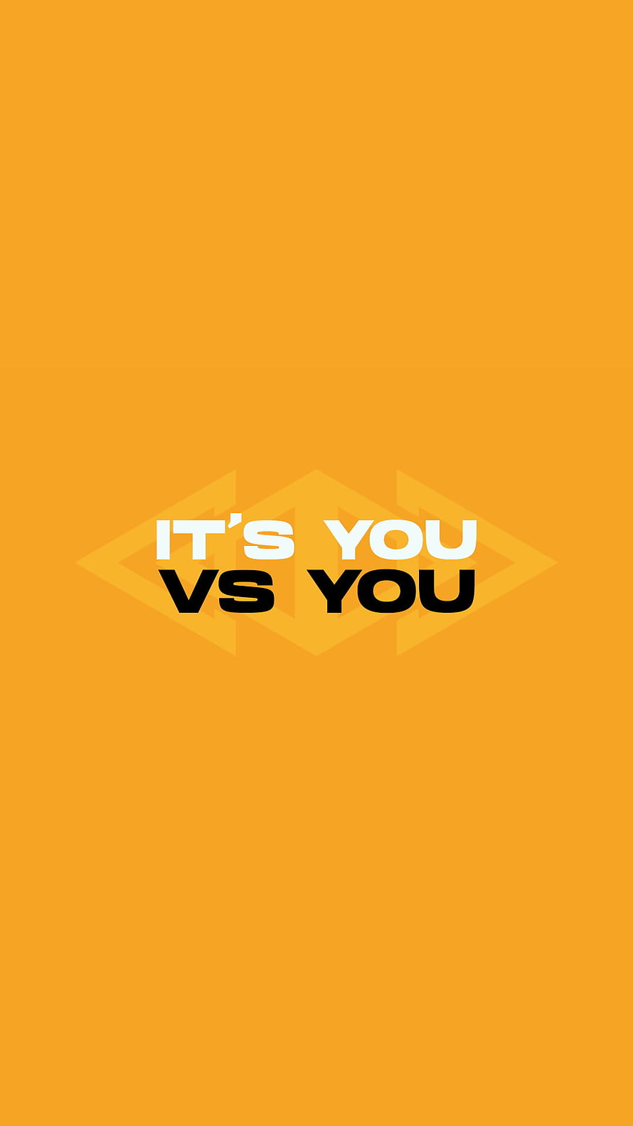 It's You Vs You Motivational Quote on Orange Background HD phone wallpaper