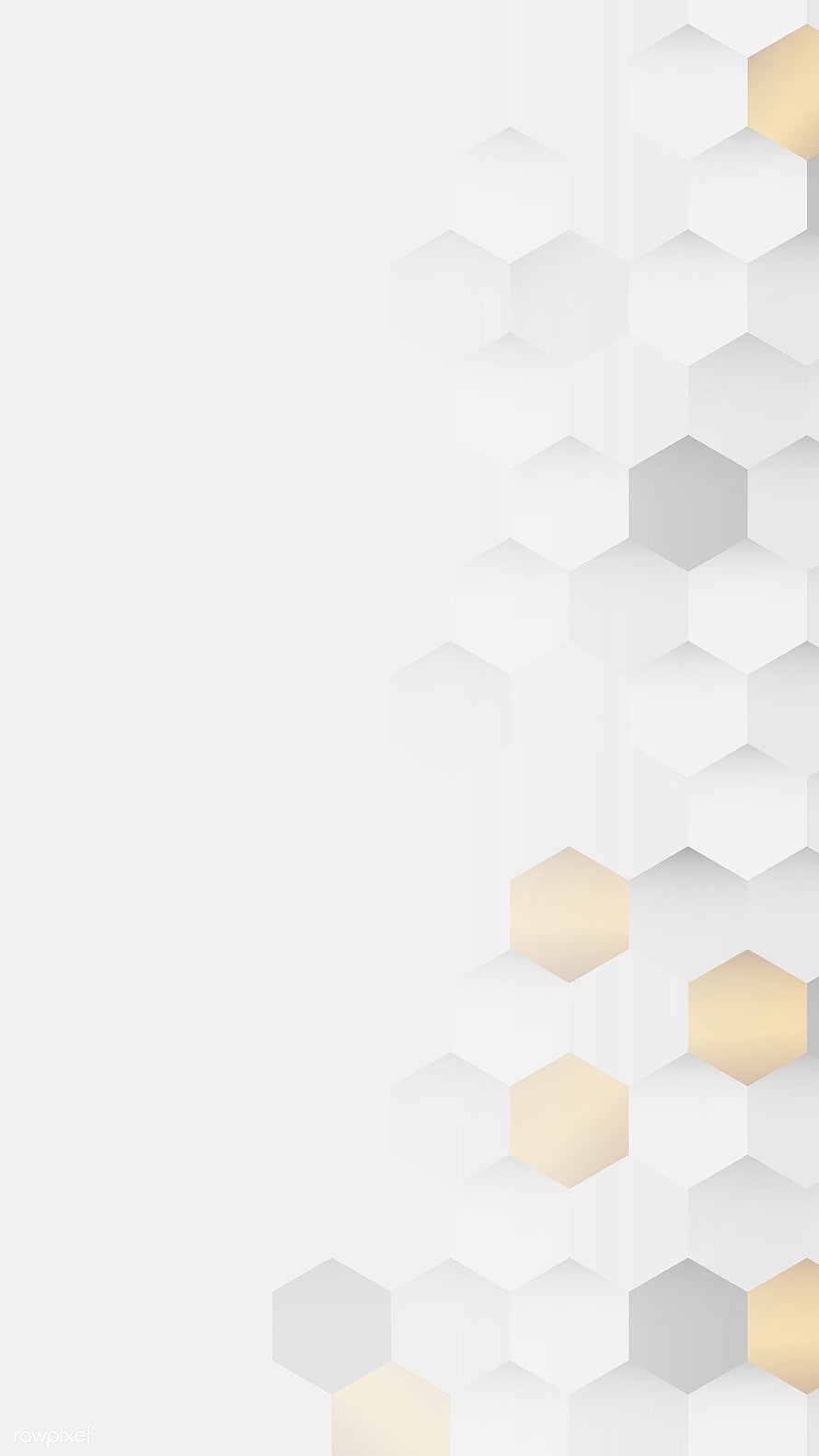 Minimalist White and Gold Hexagon Geometric Pattern Background HD phone wallpaper