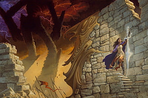 Oathbringer Stormlight Archive Fantasy Art with Warrior and Storm HD wallpaper