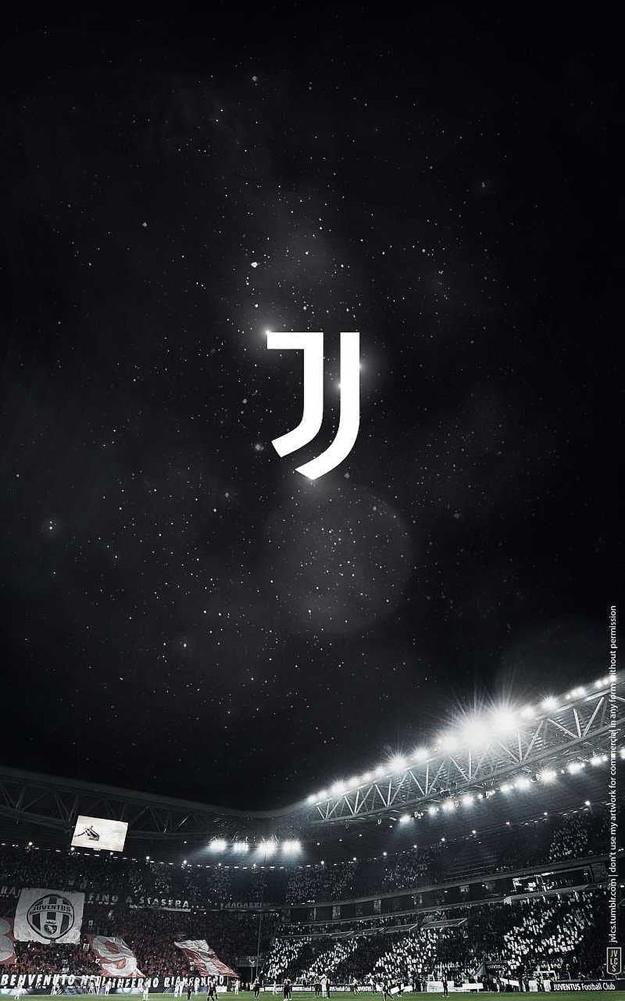 Juventus Stadium Night Scene With Glowing Logo And Crowd HD phone wallpaper