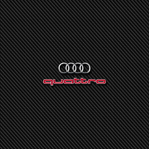 Audi Quattro Emblem on Dark Carbon Fiber Weave Pattern HD phone wallpaper