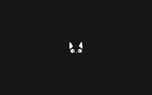 Minimalist Kiki Cat Face from Kiki's Delivery Service on Dark Background HD wallpaper