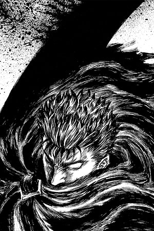 Berserk Guts Intense Black and White Manga Illustration HD phone wallpaper
