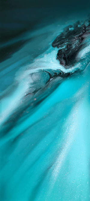 Abstract Turquoise and Black Ink Swirls with Bubbles and Flowing Liquid Texture HD phone wallpaper