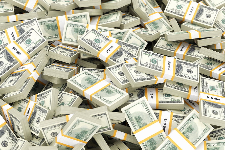 Piles of Bundled US Dollar Bills and Cash Stacks HD wallpaper