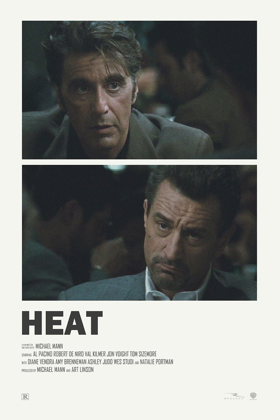 Heat Movie Poster Featuring Al Pacino and Robert De Niro in Minimalist Design HD phone wallpaper
