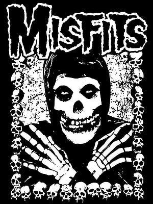 Misfits Punk Rock Poster Art Featuring Skull and Crossed Bones HD phone wallpaper