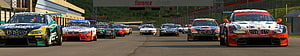 BMW GT3 Racing Cars Lined Up on the Grid at Florence Circuit HD wallpaper