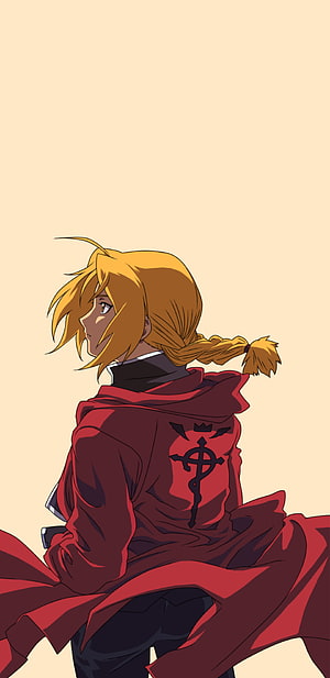 Edward Elric in Red Coat from Fullmetal Alchemist Brotherhood Anime Character Portrait HD phone wallpaper
