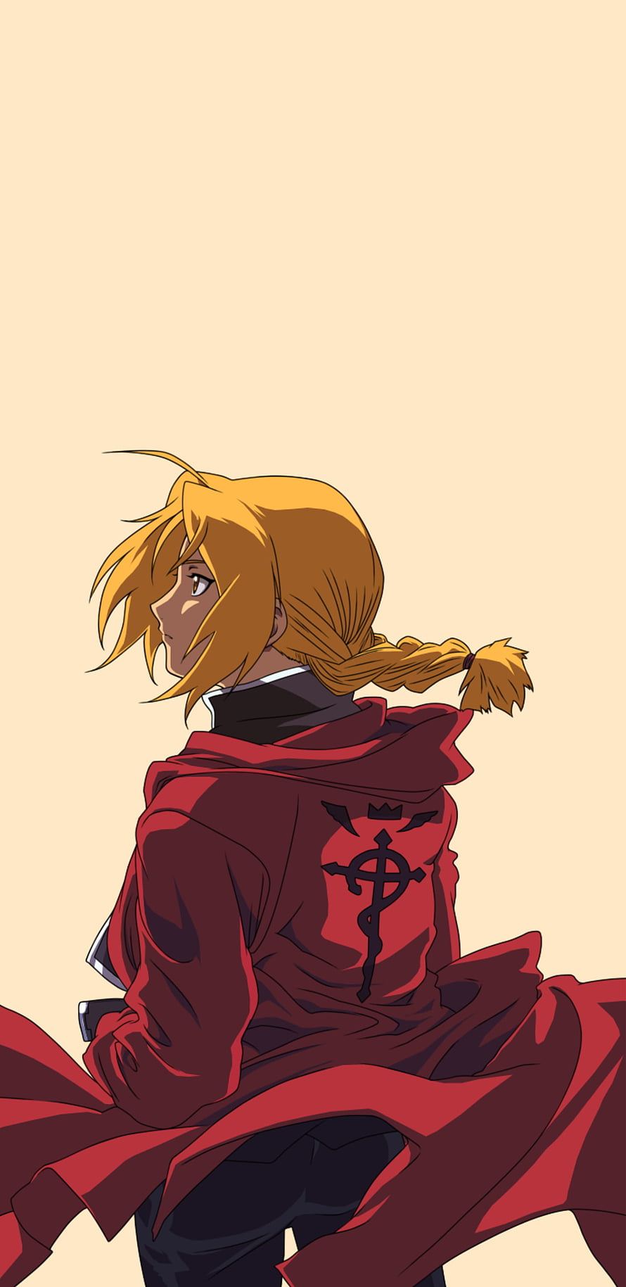 Edward Elric in Red Coat from Fullmetal Alchemist Brotherhood Anime Character Portrait HD phone wallpaper