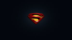 Superman S-Shield Emblem on Dark Textured Background, Superman, logo, minimal HD wallpaper
