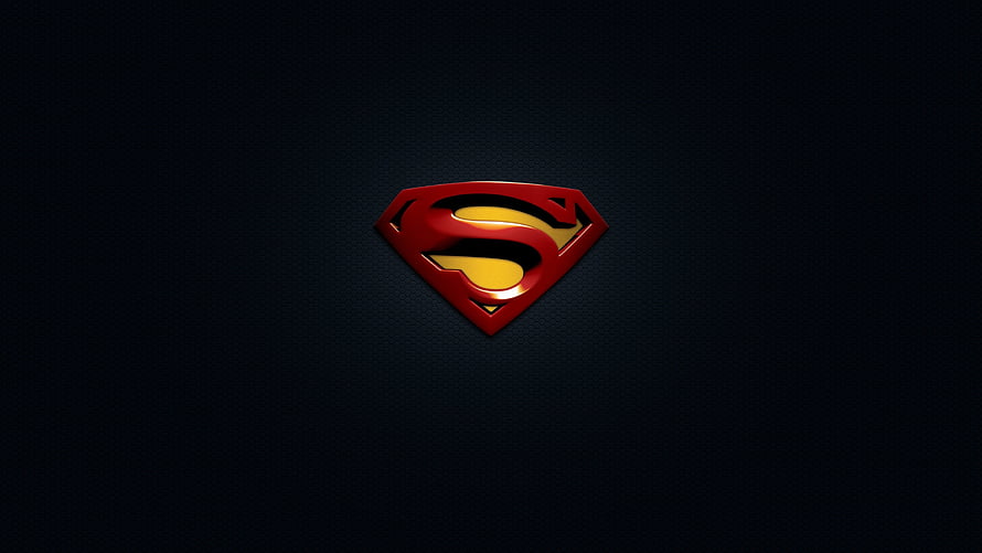 Superman S-Shield Emblem on Dark Textured Background HD wallpaper