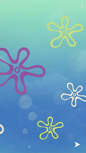 SpongeBob SquarePants Cartoon Sky Filter with Colorful Flower Shapes and Bubbles HD phone wallpaper