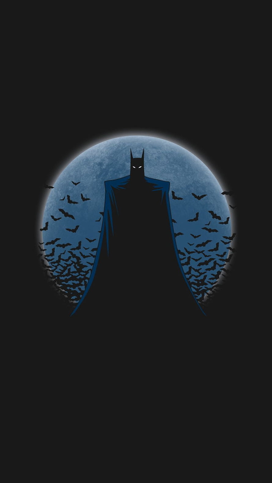 Batman Silhouette Against Full Moon With Swarming Bats in Dark Night Sky, Amoled 22. Batman , Batman HD phone wallpaper