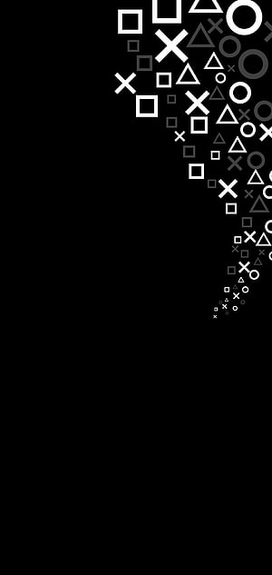 Minimalist Geometric Shapes on Black Background for PlayStation 4 HD phone wallpaper