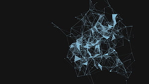 Abstract Geometric Network Mesh with Triangular Polygons on Dark Background HD wallpaper