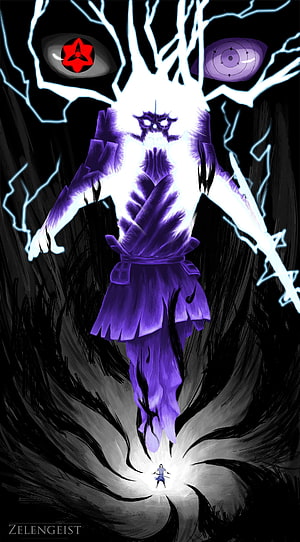 Naruto Shippuden Sage Mode Artwork Featuring Rinnegan and Sharingan Eyes HD phone wallpaper