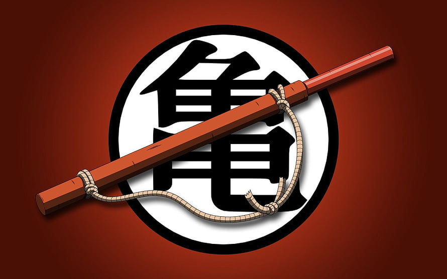 Dragon Ball Z Turtle School Kanji Emblem With Wooden Staff HD wallpaper