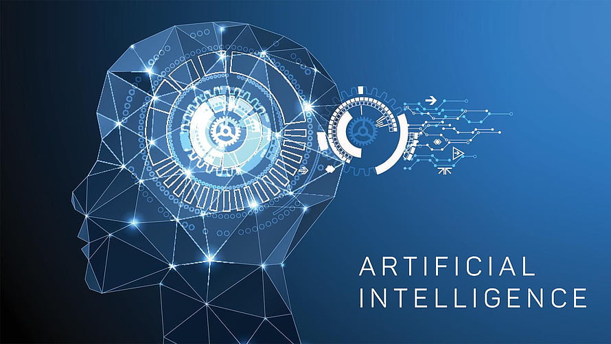 Artificial Intelligence Concept with Digital Head and Circuit Network HD wallpaper