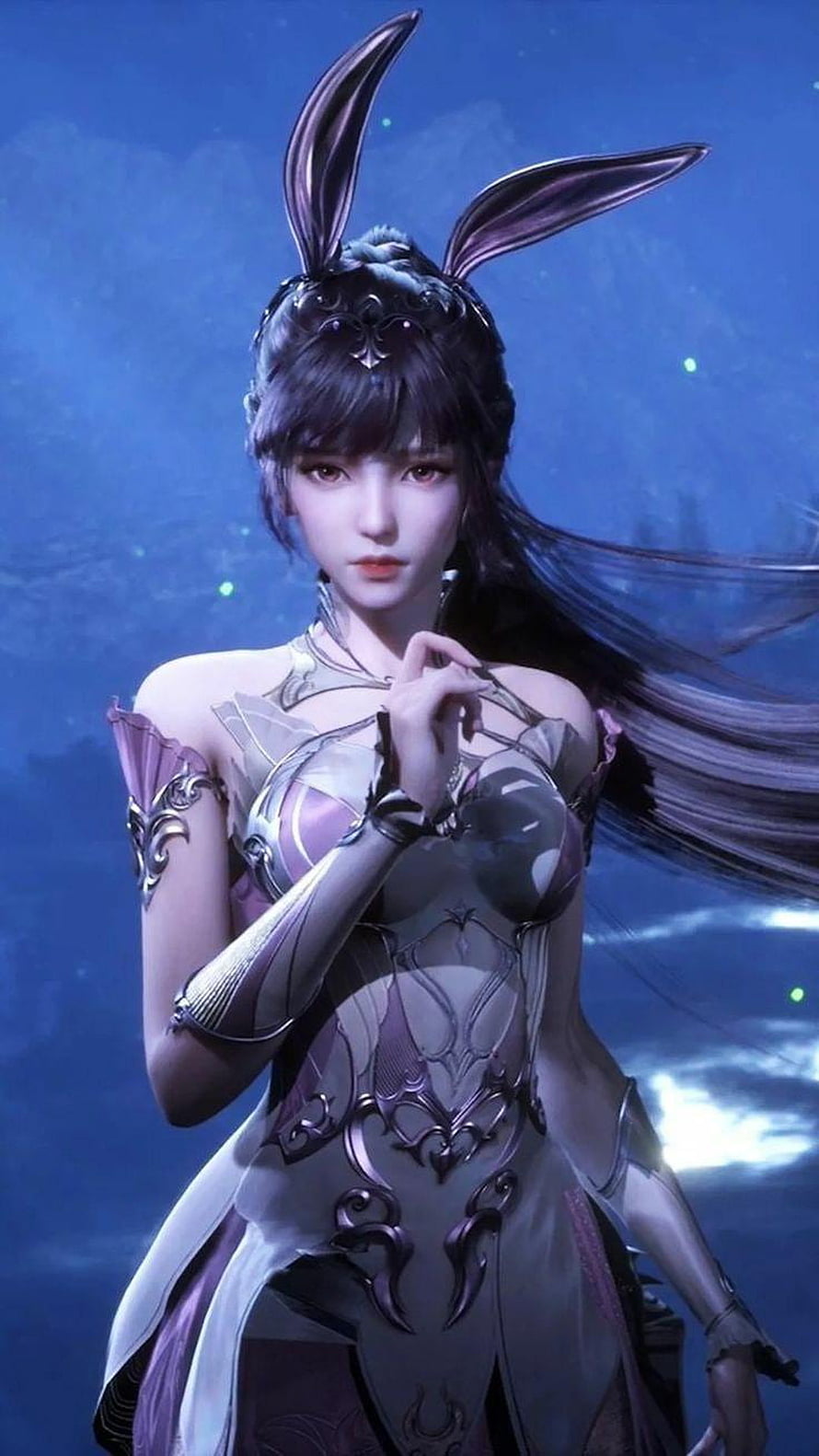 Soul Land Donghua Character with Rabbit Ears in Fantasy Armor HD phone wallpaper
