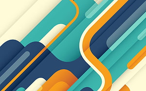 Material Design Abstract Wallpaper with Flowing Geometric Shapes and Vibrant Color Palette HD wallpaper