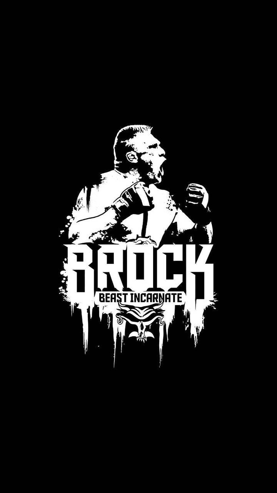Brock Lesnar Beast Incarnate High Contrast Black and White Pro Wrestling Graphic Art HD phone wallpaper
