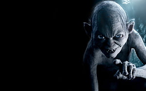 Gollum from The Lord of the Rings in a Dark Cinematic Portrait HD wallpaper