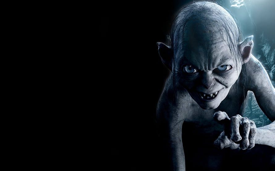 Gollum from The Lord of the Rings in a Dark Cinematic Portrait HD wallpaper