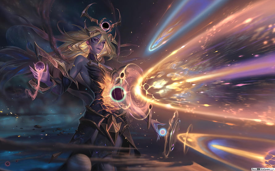 Dark Cosmic Lux from League of Legends Wielding Cosmic Energy and Starlight HD wallpaper