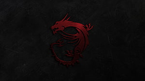 MSI Gaming Red Dragon Logo on Dark Textured Background HD wallpaper