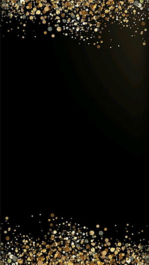 Elegant Black and Gold Glitter Frame with Sparkling Particles on Dark Background HD phone wallpaper