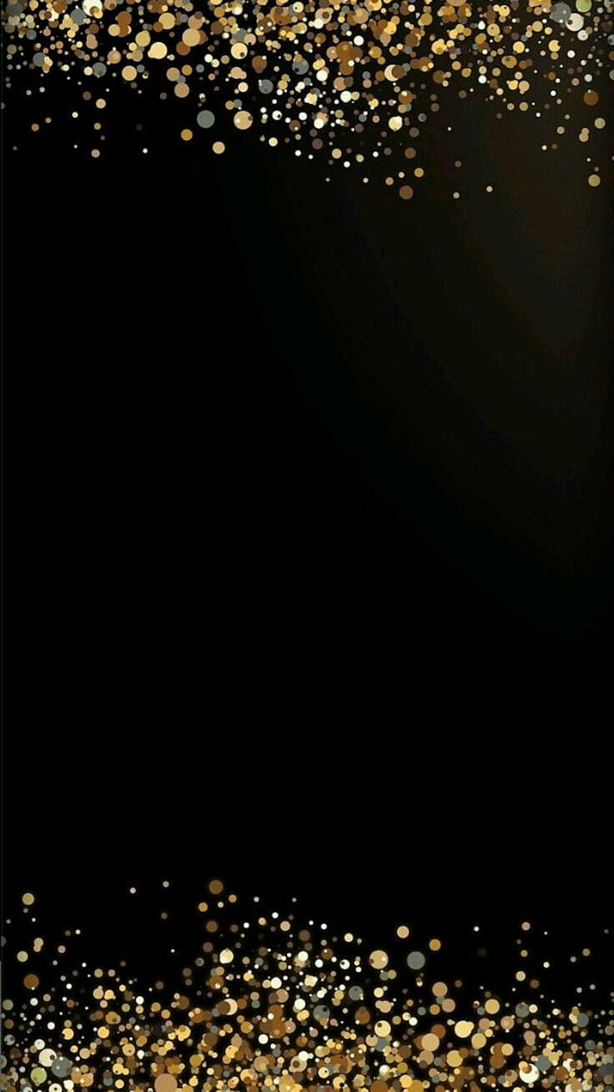 Elegant Black and Gold Glitter Frame with Sparkling Particles on Dark Background HD phone wallpaper