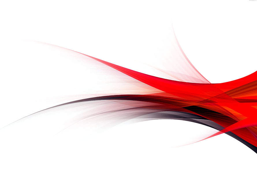 Dynamic Red and Black Abstract Flowing Ribbons on White Background HD wallpaper
