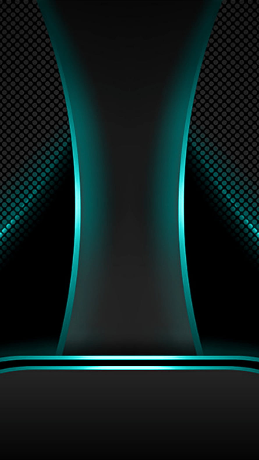 Abstract Teal Neon Curves on Black Mesh Background with Futuristic 3D Depth and Modern Tech Design HD phone wallpaper