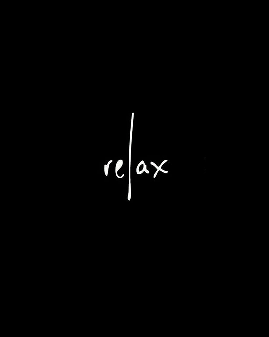 Minimalist Relax Typography on Black Background HD phone wallpaper