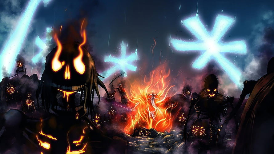 Genryusai Shigekuni Yamamoto Leading the Soul Reaper Army in a Dark Fantasy Battle HD wallpaper