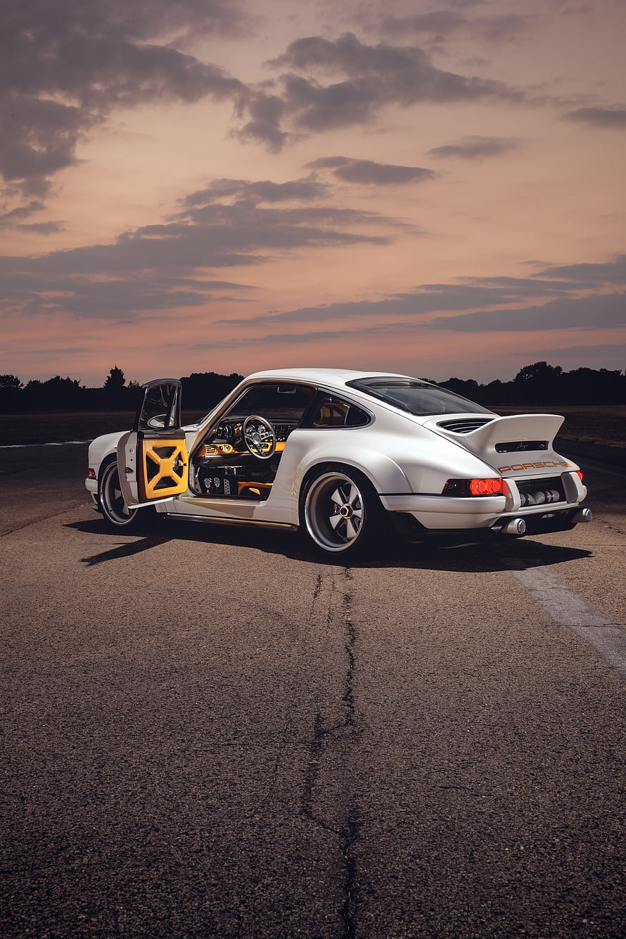 RWB Porsche 911 Widebody Coupe on Asphalt at Sunset HD phone wallpaper