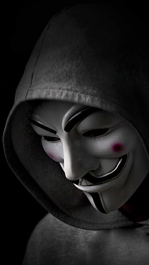 Anonymous Guy Fawkes Mask in Dark Hoodie HD phone wallpaper