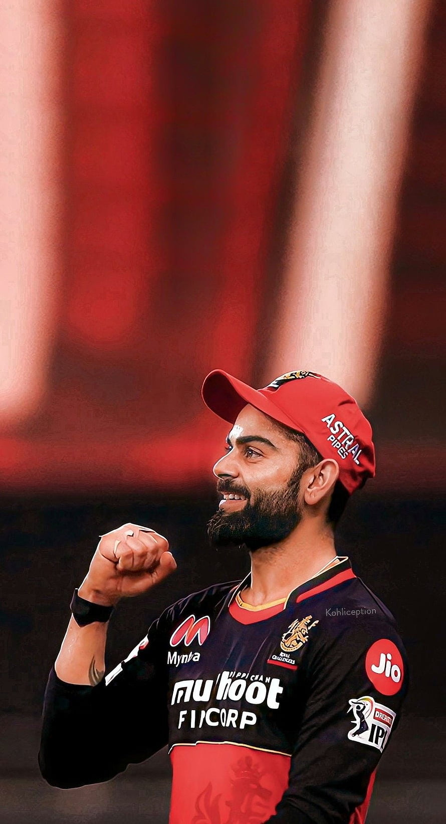 Virat Kohli in Royal Challengers Bangalore Jersey with Fist Pump Celebration HD phone wallpaper