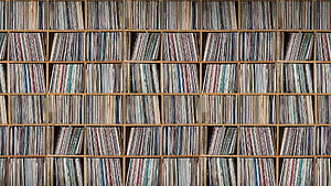 Organized Vinyl Record Collection in Wooden Storage Cubes HD wallpaper