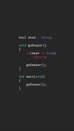 Minimalist C++ Recursion Code Snippet on Dark Background HD phone wallpaper