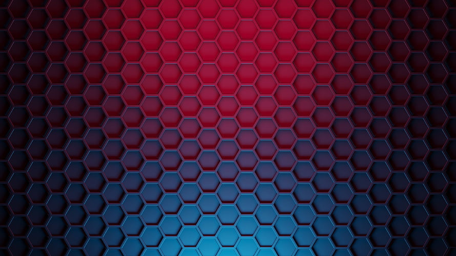 Abstract Hexagonal Honeycomb Pattern with Red and Blue Gradient Texture HD wallpaper