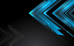 Dark Blue Abstract Technology Background with Glowing Geometric Chevrons HD wallpaper