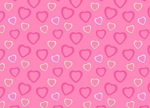 Cute Pastel Pink Heart Pattern Wallpaper with Soft Outlined Hearts HD wallpaper