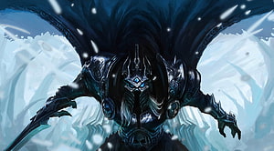 Faceless Dark Warrior in World of Warcraft Fantasy Art HD wallpaper