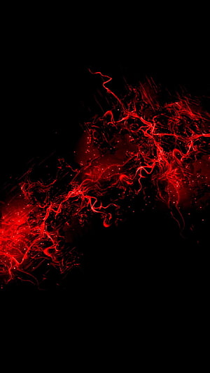 Dark Abstract Red Energy Swirls on Black Background HD phone wallpaper