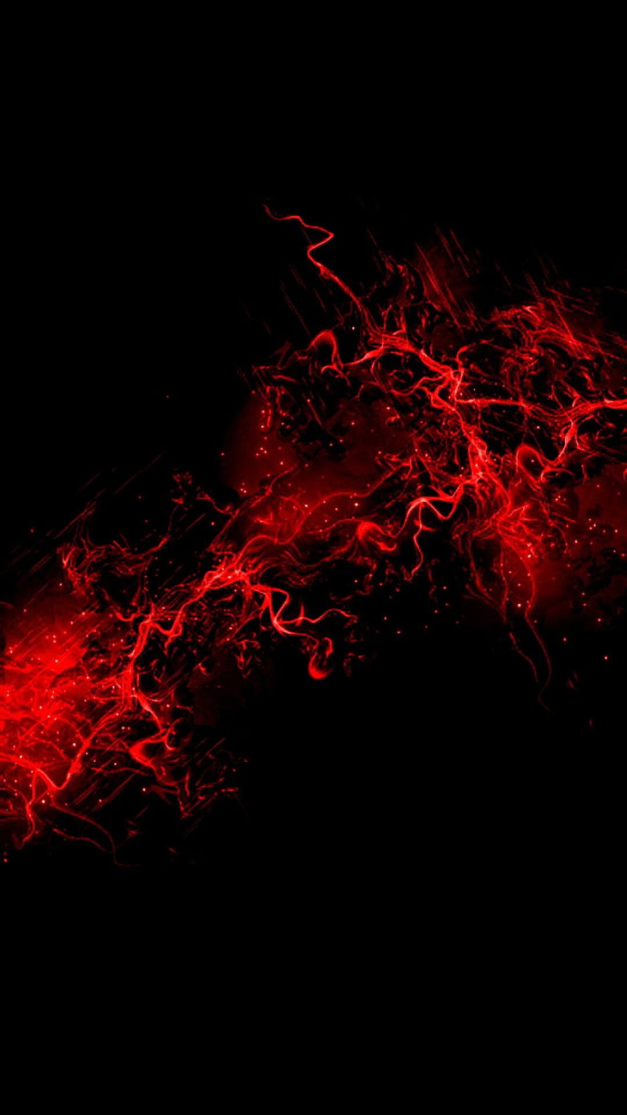 Dark Abstract Red Energy Swirls on Black Background HD phone wallpaper