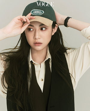 Go Yoon Jung Wearing Land Rover Cap and Black Vest for Vogue Magazine HD phone wallpaper