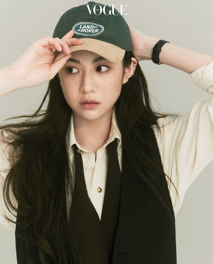 Go Yoon Jung Wearing Land Rover Cap and Black Vest for Vogue Magazine HD phone wallpaper